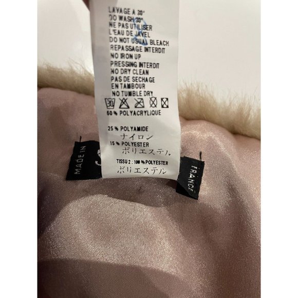 Women's Sinequanone Paris made in France Faux Fur Stole Shawl brown pink - Picture 5 of 7